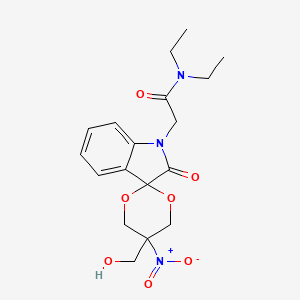 N,N-diethyl-2-[5-(hydroxymethyl)-5-nitro-2'-oxospiro[1,3-dioxane-2,3'-indol]-1'(2'H)-yl]acetamide