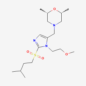 (2R*,6S*)-4-({1-(2-methoxyethyl)-2-[(3-methylbutyl)sulfonyl]-1H-imidazol-5-yl}methyl)-2,6-dimethylmorpholine