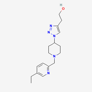 molecular formula C17H25N5O B5006908 2-(1-{1-[(5-ethyl-2-pyridinyl)methyl]-4-piperidinyl}-1H-1,2,3-triazol-4-yl)ethanol trifluoroacetate (salt) 