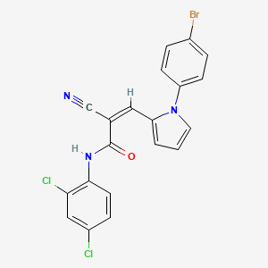 (Z)-3-[1-(4-bromophenyl)pyrrol-2-yl]-2-cyano-N-(2,4-dichlorophenyl)prop-2-enamide