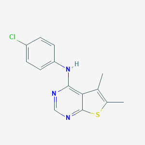 molecular formula C14H12ClN3S B500693 N-(4-chlorophenyl)-5,6-dimethylthieno[2,3-d]pyrimidin-4-amine 