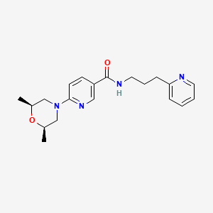 6-[(2R*,6S*)-2,6-dimethyl-4-morpholinyl]-N-[3-(2-pyridinyl)propyl]nicotinamide