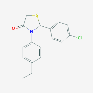 molecular formula C17H16ClNOS B500696 2-(4-Chlorophenyl)-3-(4-ethylphenyl)-1,3-thiazolidin-4-one 