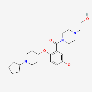 [2-(1-Cyclopentylpiperidin-4-yl)oxy-5-methoxyphenyl]-[4-(2-hydroxyethyl)piperazin-1-yl]methanone