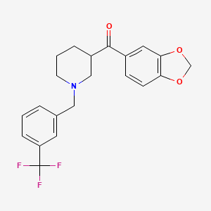 molecular formula C21H20F3NO3 B5006976 1,3-benzodioxol-5-yl{1-[3-(trifluoromethyl)benzyl]-3-piperidinyl}methanone 