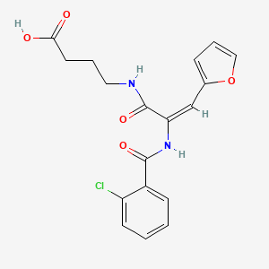 molecular formula C18H17ClN2O5 B5006995 4-[(2E)-2-[(2-CHLOROPHENYL)FORMAMIDO]-3-(FURAN-2-YL)PROP-2-ENAMIDO]BUTANOIC ACID 