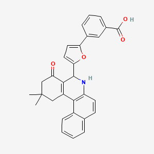 molecular formula C30H25NO4 B5007015 3-[5-(2,2-Dimethyl-4-oxo-1,2,3,4,5,6-hexahydrobenzo[a]phenanthridin-5-yl)furan-2-yl]benzoic acid 