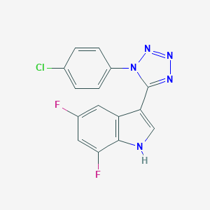 3-[1-(4-chlorophenyl)-1H-tetraazol-5-yl]-5,7-difluoro-1H-indole