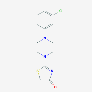 molecular formula C13H14ClN3OS B500708 2-[4-(3-chlorophenyl)-1-piperazinyl]-1,3-thiazol-4(5H)-one 