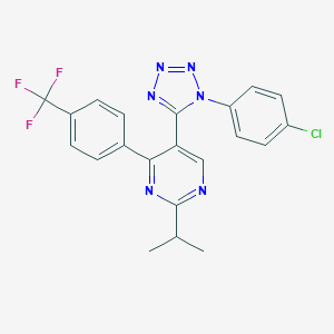 molecular formula C21H16ClF3N6 B500713 5-[1-(4-chlorophenyl)-1H-tetraazol-5-yl]-2-isopropyl-4-[4-(trifluoromethyl)phenyl]pyrimidine 