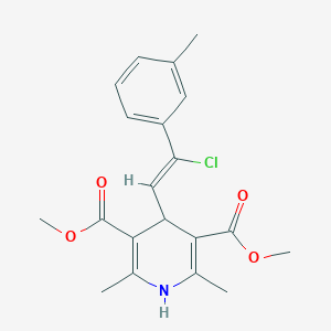 molecular formula C20H22ClNO4 B500715 Dimethyl 4-[2-chloro-2-(3-methylphenyl)vinyl]-2,6-dimethyl-1,4-dihydro-3,5-pyridinedicarboxylate 