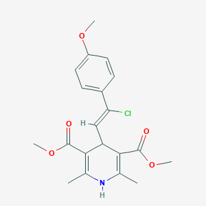 molecular formula C20H22ClNO5 B500717 Dimethyl 4-[2-chloro-2-(4-methoxyphenyl)vinyl]-2,6-dimethyl-1,4-dihydro-3,5-pyridinedicarboxylate 