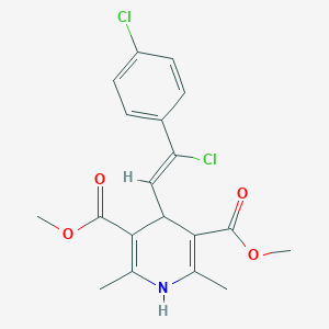 molecular formula C19H19Cl2NO4 B500718 Dimethyl 4-[2-chloro-2-(4-chlorophenyl)vinyl]-2,6-dimethyl-1,4-dihydro-3,5-pyridinedicarboxylate 