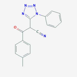 molecular formula C17H13N5O B500719 3-(4-methylphenyl)-3-oxo-2-(1-phenyl-1H-tetraazol-5-yl)propanenitrile 
