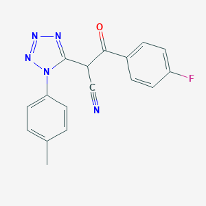 3-(4-fluorophenyl)-2-[1-(4-methylphenyl)-1H-tetraazol-5-yl]-3-oxopropanenitrile