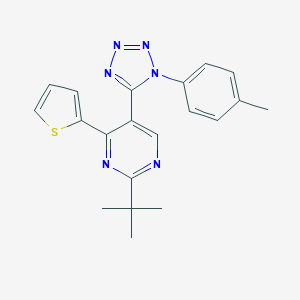 2-tert-butyl-5-[1-(4-methylphenyl)-1H-tetraazol-5-yl]-4-(2-thienyl)pyrimidine