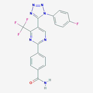 4-[5-[1-(4-fluorophenyl)-1H-tetraazol-5-yl]-4-(trifluoromethyl)-2-pyrimidinyl]benzamide
