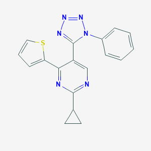 2-cyclopropyl-5-(1-phenyl-1H-tetraazol-5-yl)-4-(2-thienyl)pyrimidine