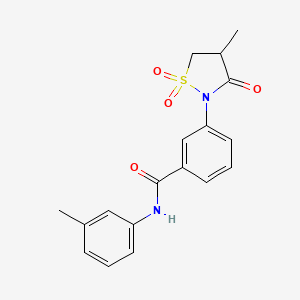 N-(3-methylphenyl)-3-(4-methyl-1,1,3-trioxo-1,2-thiazolidin-2-yl)benzamide