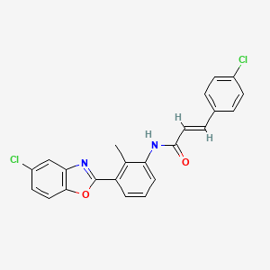 (2E)-N-[3-(5-chloro-1,3-benzoxazol-2-yl)-2-methylphenyl]-3-(4-chlorophenyl)prop-2-enamide