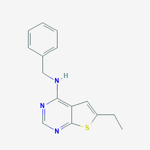 molecular formula C15H15N3S B500756 N-benzyl-6-ethylthieno[2,3-d]pyrimidin-4-amine CAS No. 251992-54-8