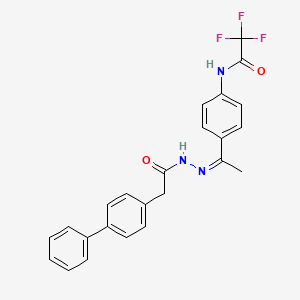 N-{4-[N-(4-biphenylylacetyl)ethanehydrazonoyl]phenyl}-2,2,2-trifluoroacetamide