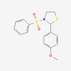 2-(4-methoxyphenyl)-3-(phenylsulfonyl)-1,3-thiazolidine