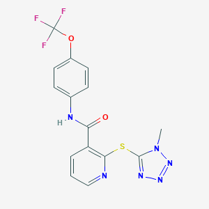 molecular formula C15H11F3N6O2S B500763 2-[(1-methyl-1H-tetraazol-5-yl)sulfanyl]-N-[4-(trifluoromethoxy)phenyl]nicotinamide 