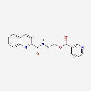 molecular formula C18H15N3O3 B5007664 2-[(2-quinolinylcarbonyl)amino]ethyl nicotinate 