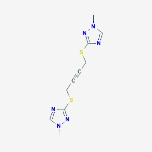 molecular formula C10H12N6S2 B500769 1-methyl-3-({4-[(1-methyl-1H-1,2,4-triazol-3-yl)sulfanyl]-2-butynyl}sulfanyl)-1H-1,2,4-triazole 