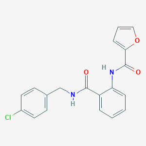 molecular formula C19H15ClN2O3 B500770 N-(2-{[(4-chlorobenzyl)amino]carbonyl}phenyl)-2-furamide CAS No. 494763-41-6