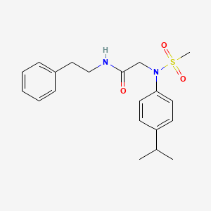 molecular formula C20H26N2O3S B5007708 N~2~-(4-isopropylphenyl)-N~2~-(methylsulfonyl)-N~1~-(2-phenylethyl)glycinamide 