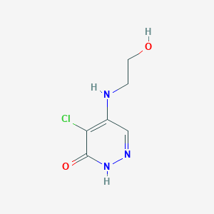 molecular formula C6H8ClN3O2 B500772 4-chloro-5-[(2-hydroxyethyl)amino]-3(2H)-pyridazinone 