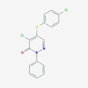 molecular formula C16H10Cl2N2OS B500782 4-chloro-5-[(4-chlorophenyl)sulfanyl]-2-phenyl-3(2H)-pyridazinone 