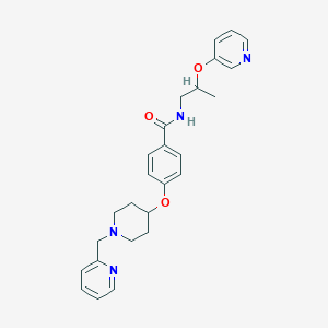 molecular formula C26H30N4O3 B5007871 4-{[1-(2-pyridinylmethyl)-4-piperidinyl]oxy}-N-[2-(3-pyridinyloxy)propyl]benzamide 