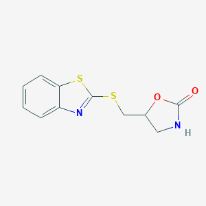 molecular formula C11H10N2O2S2 B500801 5-[(1,3-Benzothiazol-2-ylsulfanyl)methyl]-1,3-oxazolidin-2-one 