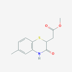 molecular formula C12H13NO3S B500810 methyl (6-methyl-3-oxo-3,4-dihydro-2H-1,4-benzothiazin-2-yl)acetate 