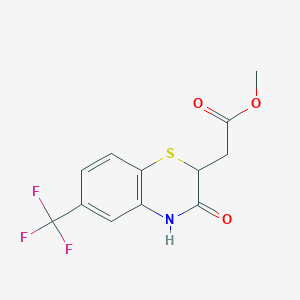 molecular formula C12H10F3NO3S B500811 methyl [3-oxo-6-(trifluoromethyl)-3,4-dihydro-2H-1,4-benzothiazin-2-yl]acetate 