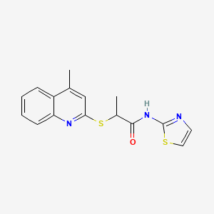 molecular formula C16H15N3OS2 B5008116 2-(4-methylquinolin-2-yl)sulfanyl-N-(1,3-thiazol-2-yl)propanamide 