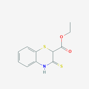 molecular formula C11H11NO2S2 B500816 ethyl 3-thioxo-3,4-dihydro-2H-1,4-benzothiazine-2-carboxylate 