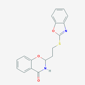 molecular formula C17H14N2O3S B500817 2-[2-(1,3-benzoxazol-2-ylsulfanyl)ethyl]-2,3-dihydro-4H-1,3-benzoxazin-4-one 