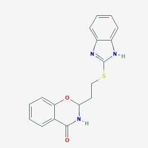 molecular formula C17H15N3O2S B500821 2-[2-(1H-benzimidazol-2-ylsulfanyl)ethyl]-2,3-dihydro-4H-1,3-benzoxazin-4-one 