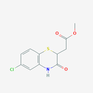 molecular formula C11H10ClNO3S B500822 methyl (6-chloro-3-oxo-3,4-dihydro-2H-1,4-benzothiazin-2-yl)acetate CAS No. 7556-66-3