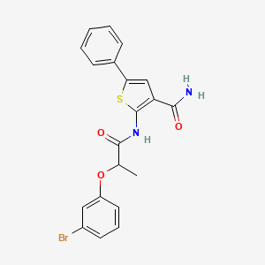 molecular formula C20H17BrN2O3S B5008403 2-{[2-(3-bromophenoxy)propanoyl]amino}-5-phenyl-3-thiophenecarboxamide 