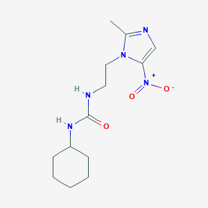 molecular formula C13H21N5O3 B500844 N-cyclohexyl-N'-(2-{5-nitro-2-methyl-1H-imidazol-1-yl}ethyl)urea 