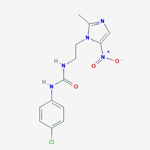 molecular formula C13H14ClN5O3 B500845 N-(4-chlorophenyl)-N'-(2-{5-nitro-2-methyl-1H-imidazol-1-yl}ethyl)urea 