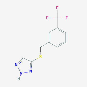 molecular formula C10H8F3N3S B500852 4-{[3-(trifluoromethyl)benzyl]sulfanyl}-2H-1,2,3-triazole 