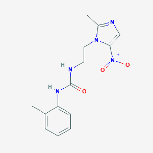 molecular formula C14H17N5O3 B500853 N-(2-{5-nitro-2-methyl-1H-imidazol-1-yl}ethyl)-N'-(2-methylphenyl)urea 