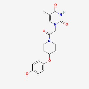 molecular formula C19H23N3O5 B5008603 1-{2-[4-(4-methoxyphenoxy)-1-piperidinyl]-2-oxoethyl}-5-methyl-2,4(1H,3H)-pyrimidinedione 