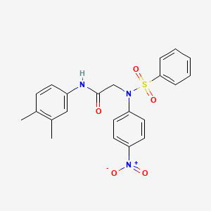 molecular formula C22H21N3O5S B5008622 N~1~-(3,4-dimethylphenyl)-N~2~-(4-nitrophenyl)-N~2~-(phenylsulfonyl)glycinamide 